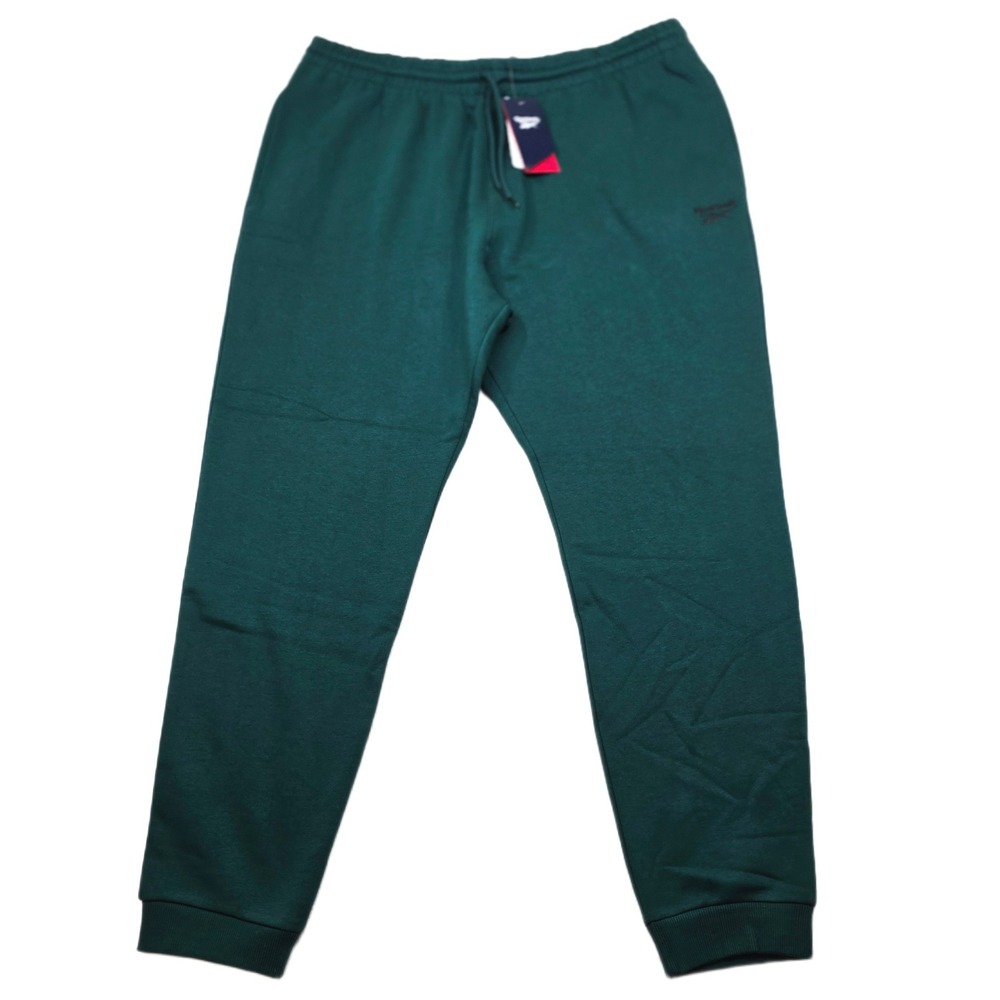 Reebok Identity Logo Fleece Jogger Men's‎ 2XL Collegiate Green Pants $50 NEW